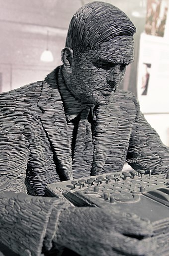 A statue of Alan Tyring at Bletchley Park